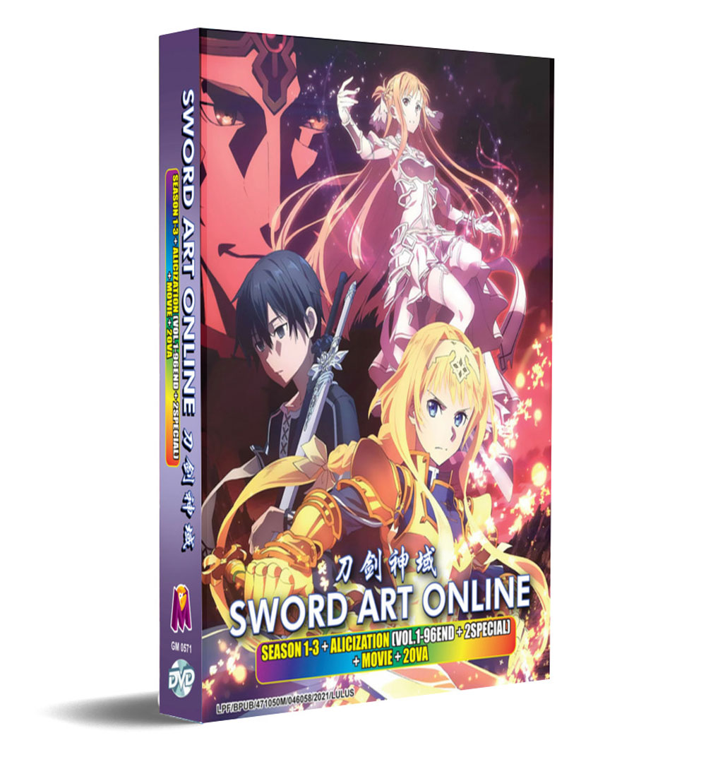 Sword Art Online Season 1-3+Alicization + Movie + 2 OVA (DVD) (2012-2018) Anime