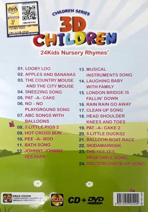 3D Children 24Kids Nursery Thymes 3 (CD + DVD) image 2