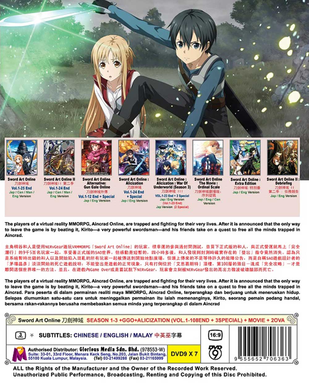 刀劍神域 Season 1-3+GGO+Alicization+ MOVIE + 2OVA image 3