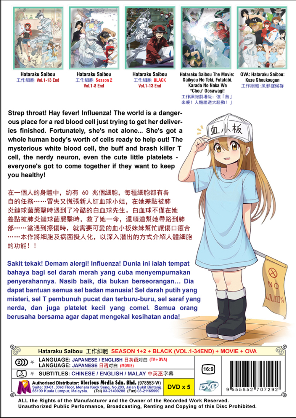 Hataraku Saibou Season 1+2+Black +OVA+ Movie image 3